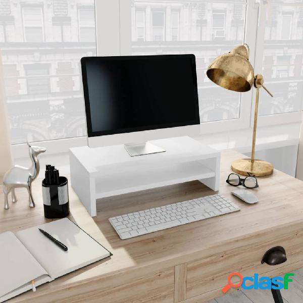 vidaXL Soporte para pantalla madera contrachapada blanco