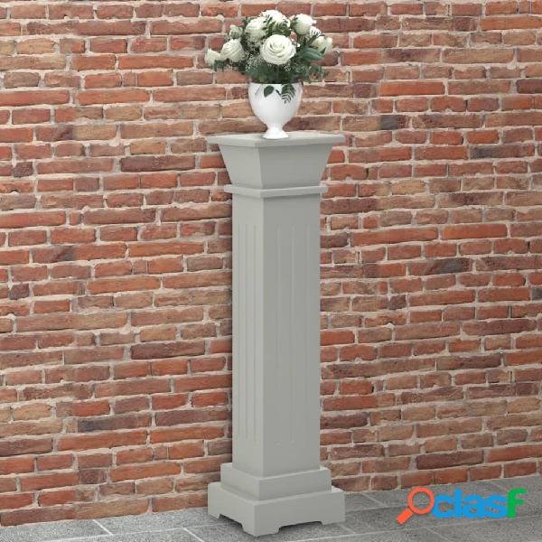 vidaXL Soporte plantas pilar cuadrado clásico gris 17x17x66