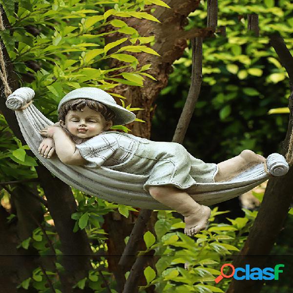 1 pieza creativo lindo resina niño acostado Casual niña