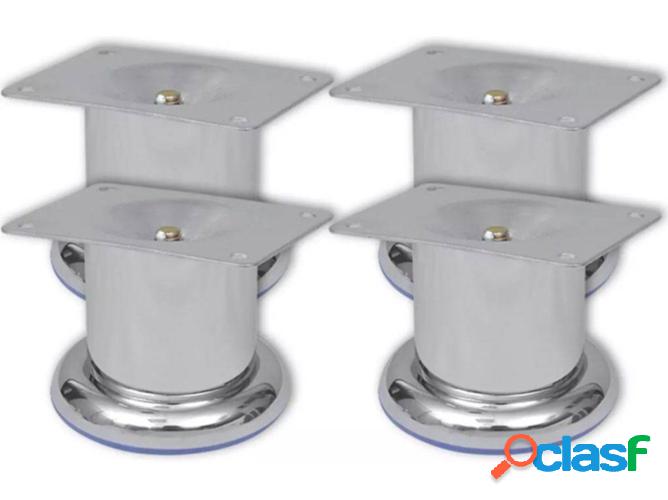 4 pies de sofá redondos VIDAXL 60 mm cromado