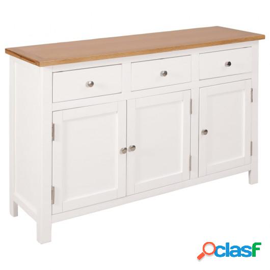 Aparador de madera maciza de roble 110x33,5x70 cm