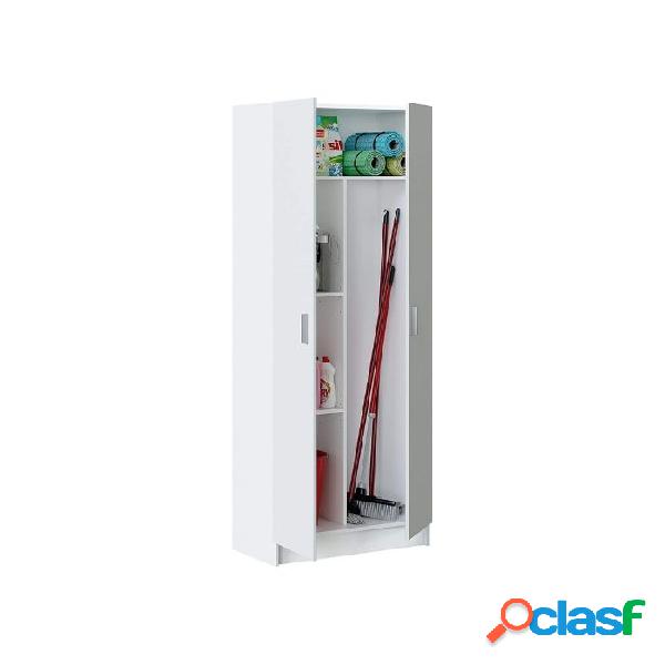 Armario Escobero de 2 Puertas Forés Use Blanco 180x73x37cm