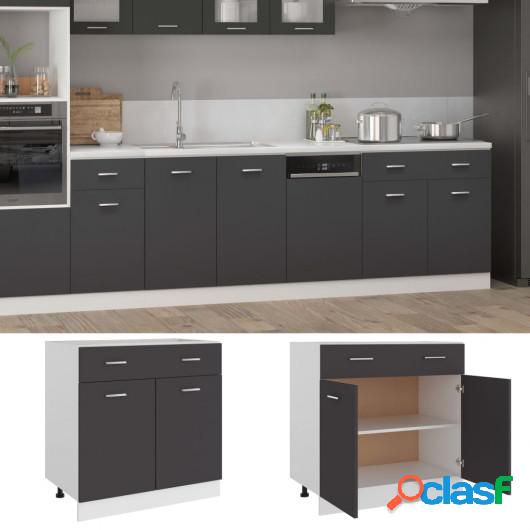 Armario de cocina de aglomerado gris 80x46x81,5 cm