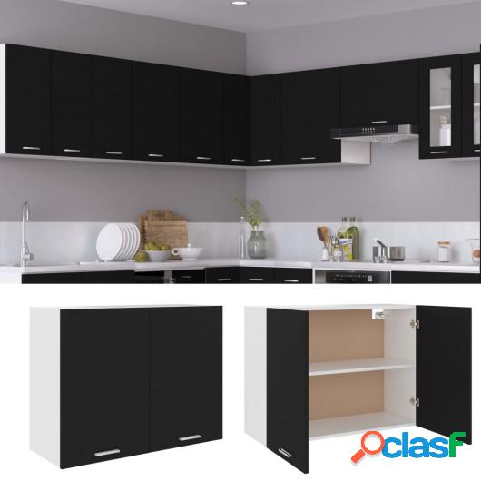 Armario de cocina de aglomerado negro 80x31x60 cm