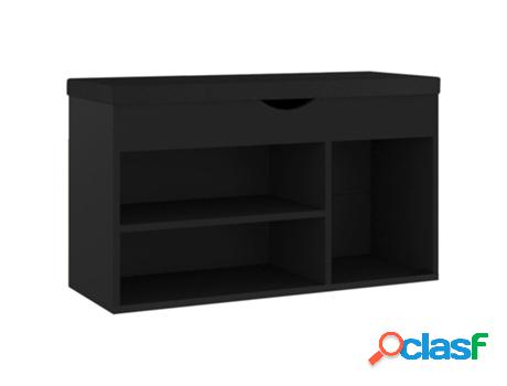 Armario para Zapatos VIDAXL (Madera - Negro - 80 x 30 x 47