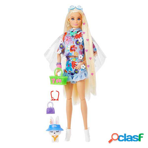 Barbie Extra Mu?eca rubia articulada con conjunto flower