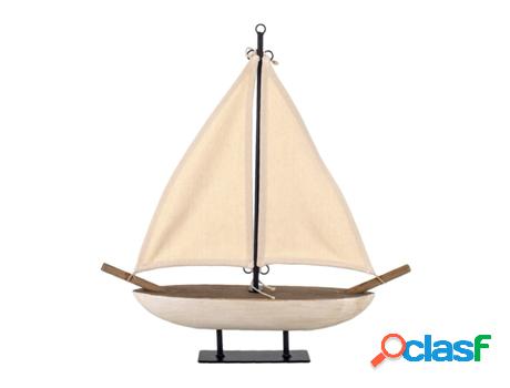 Barco Velero Blanco de Madera 47*8*44cm Modelismo de Barcos