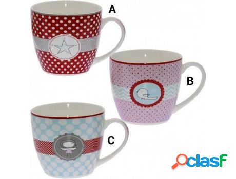 Café HOGAR Y MÁS De Porcelana Natural Con Asa De Diseño