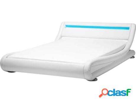 Cama de agua con Iluminación LED (Blanco - Piel Sintética