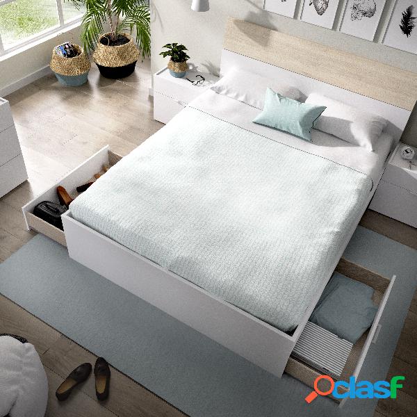 Cama de matrimonio Dekit Alice Blanco 40x156x192cm
