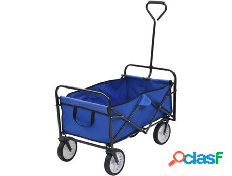 Carro de Mano VIDAXL Plegable Azul (Hasta 75 kg - Acero)