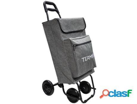 Carro de la compra 4 ruedas jaspeado gris 45 litros carrito