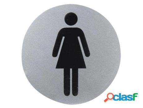 Cartel aluminio baño mujer ø12 cm.