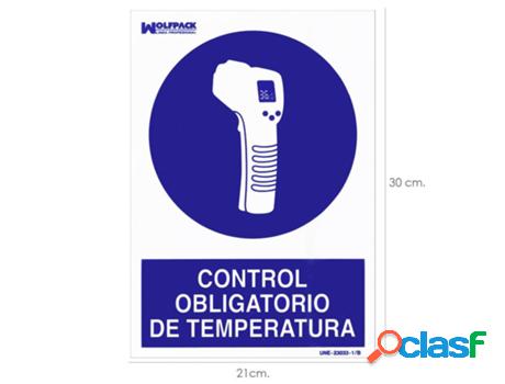Cartel de control obligatorio de la temperatura 30x21 cm.