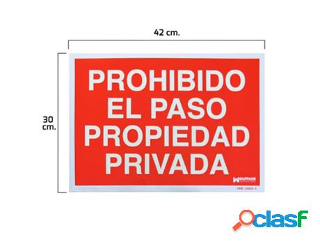 Cartel prohibido el paso propiedad privada 30x42