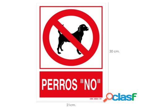 Cartel / señal perros no 30x21 cm.