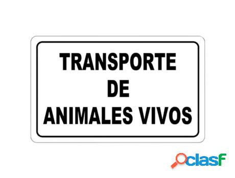 Cartel transporte animales vivos 30x21 cm.