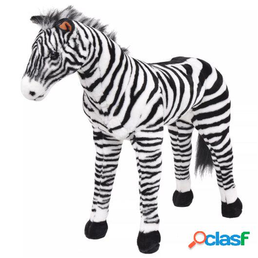 Cebra de peluche de pie negro y blanco XXL