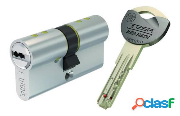 Cilindro TX80 niquel llave puntos 30-40 Tesa