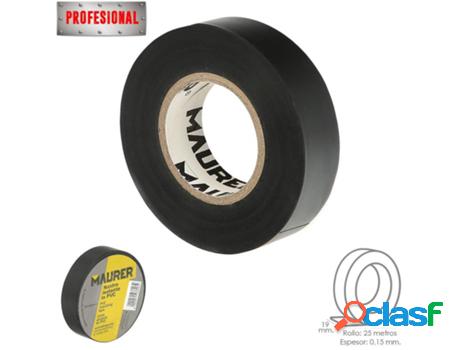 Cinta aislante, pvc, profesional, 25 metros x 19 mm. x 0,15