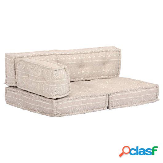 Cojín para sofá de palés tela beige patchwork