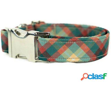 Collar para Perros PETS & PROPS Mint Plaid (Verde - 22-34 cm