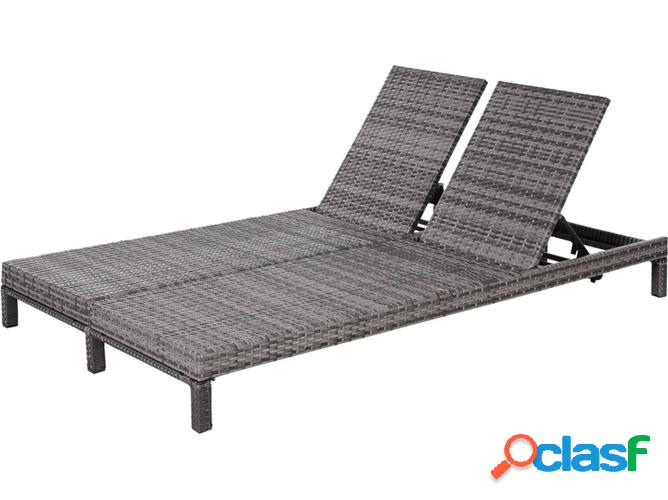 Conjunto de 2 Tumbonas OUTSUNNY Gris (123x60x23 cm)