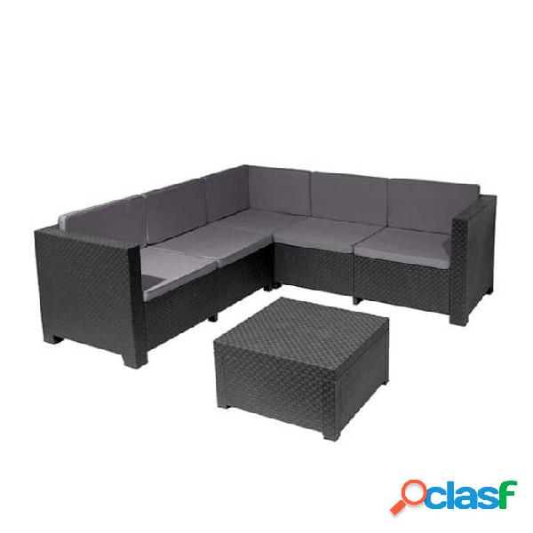 Conjunto de Jardín de resina Shaf Oasis color grafito