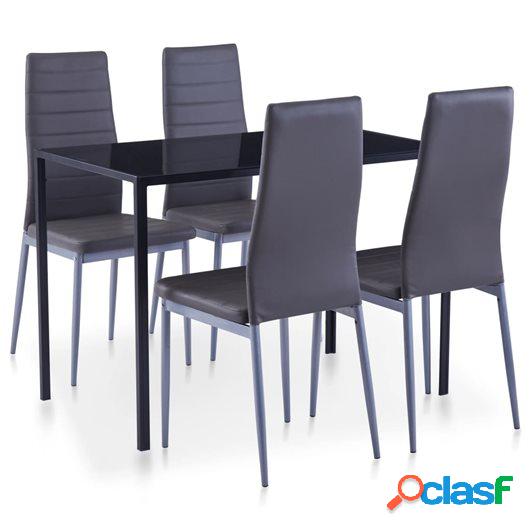 Conjunto de mesa y sillas de comedor 5 piezas gris