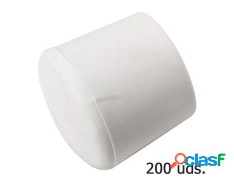 Contera plastico redonda exterior blanca 10 mm. bolsa 200