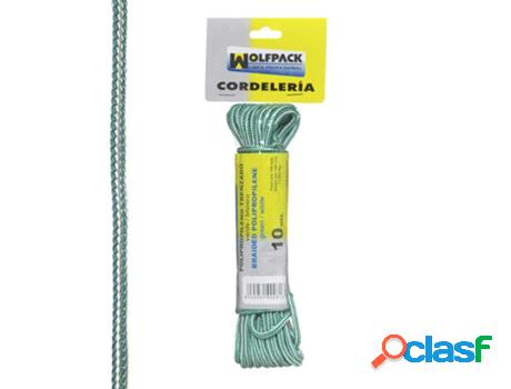 Cuerda trenzada polipropileno blanca / verde (madeja 10 m.)