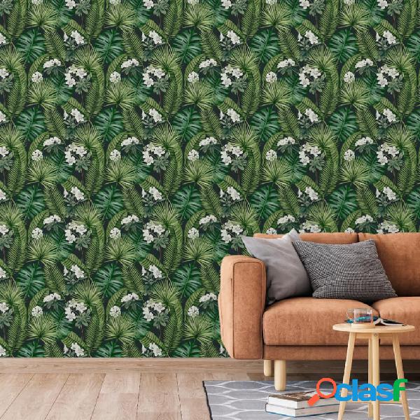 DUTCH WALLCOVERINGS Papel pintado Eden negro y verde oscuro