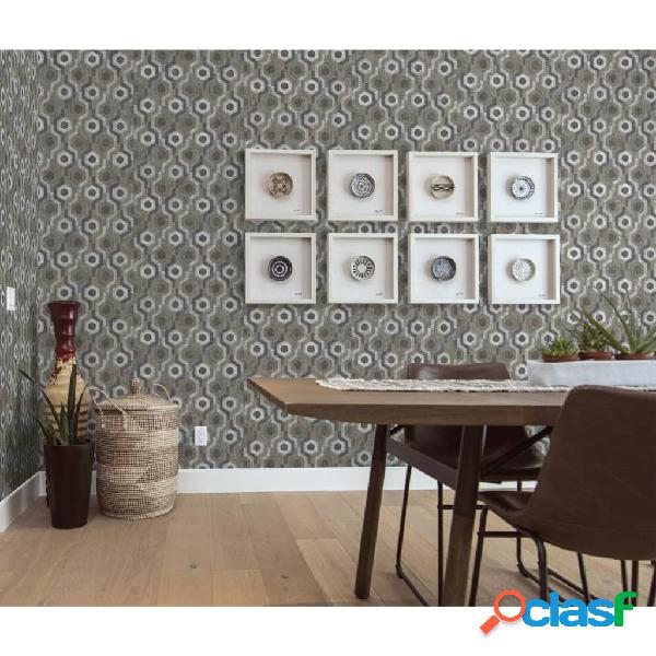 DUTCH WALLCOVERINGS Papel pintado Galactic plateado y