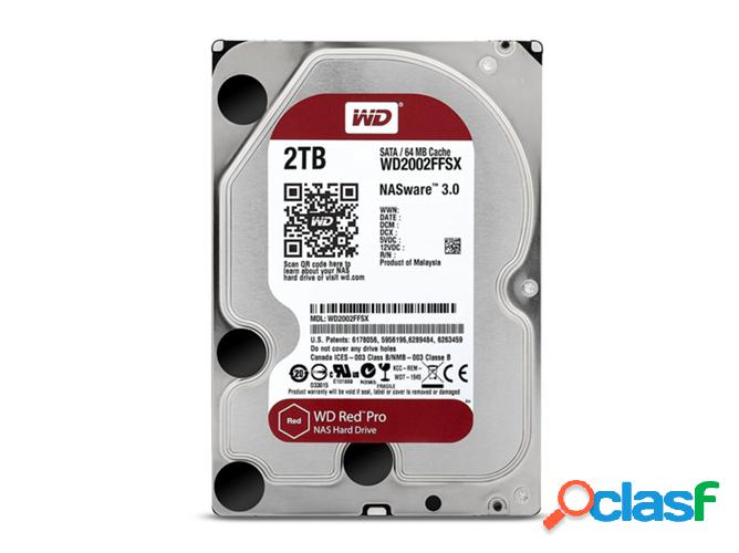 Disco HDD Interno WESTERN DIGITAL Red Pro (2 TB - SATA -