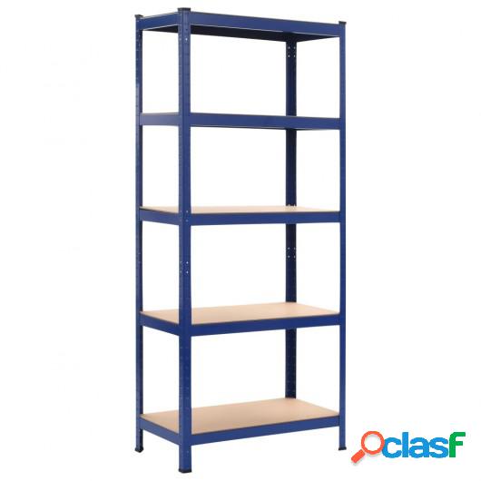Estantería de acero y MDF 80x40x180 cm azul