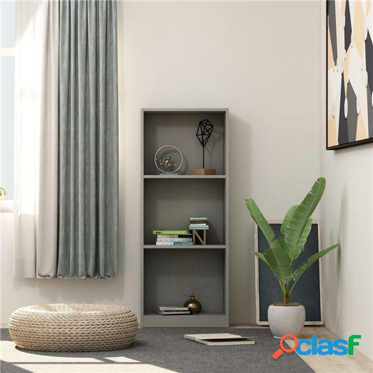 Estantería librería 3 niveles aglomerado gris 40x24x108 cm