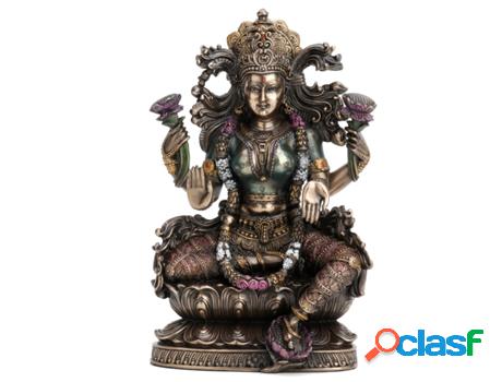 Figura Lakshmi Gris de Resina 24X9X15cm Figura Bronce