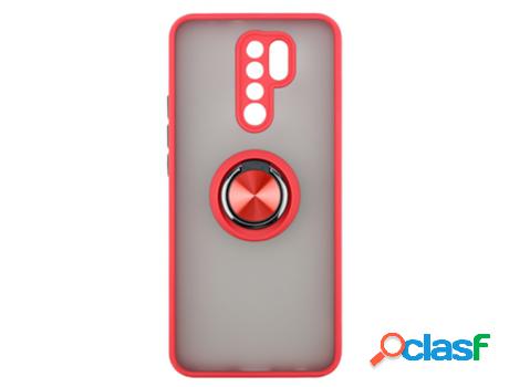 Funda Accetel por Xiaomi Redmi 9 Gel Bumper con Anillo Rojo
