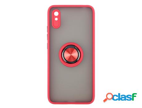 Funda Accetel por Xiaomi Redmi 9A Gel Bumper con Anillo Rojo
