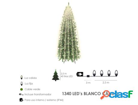 Guinalda luces navidad 1340 leds cascada cubrearbol blanco