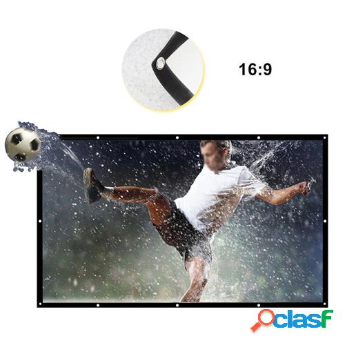 H150 150'' Portable Projector Screen HD 16:9 White Dacron