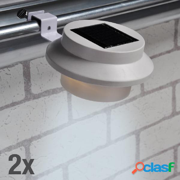 HI Juego de lámparas solares LED 2 unidades blanco