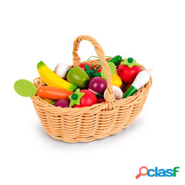 Janod Cesta 24 Frutas y Verduras Madera