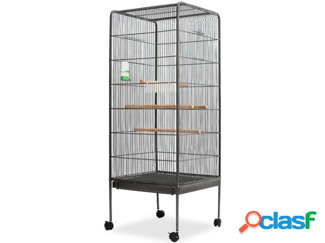 Jaula para Pájaros VIDAXL (Negro - 54x54x146cm - Acero)