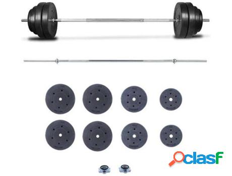 Juego de discos y barra FITNESS TECH Barbell Olímpico