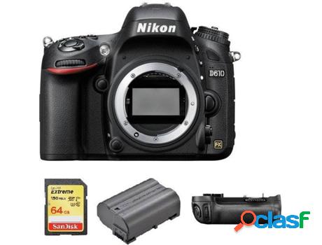 Kit Cámara Réflex NIKON D610 Corpo + Tarjeta SD de 64GB +