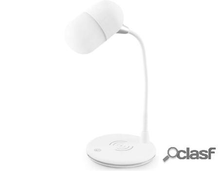 Lampara Klack Led con Cargador Wirelles y Altavoz L4 Blanco