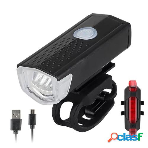 Luz trasera de bicicleta recargable por USB y luz delantera