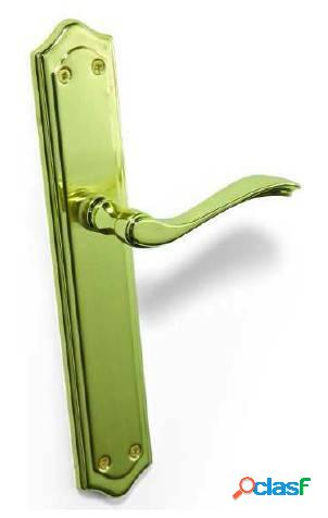 Manivela Puerta Placa Larga 250X50Mm Zamak Brillo Satinado