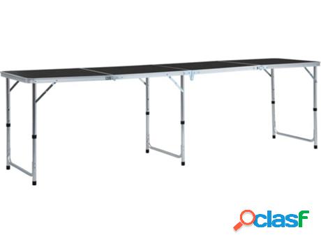 Mesa VIDAXL de camping plegable (Gris - 120x60x70 cm)